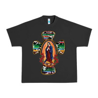 Pigment Black Our Lady Of Guadalupe Cross Urban Heavy Tee - RanaPortraitStore
