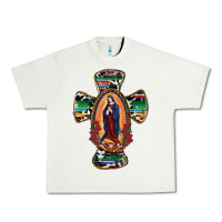 Pistachio Our Lady Of Guadalupe Cross Urban Heavy Tee - RanaPortraitStore