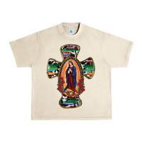 Sandshell Our Lady Of Guadalupe Cross Urban Heavy Tee - RanaPortraitStore
