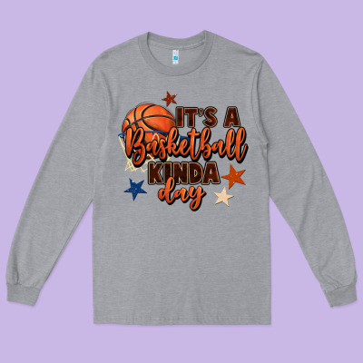 It's A Basketball Kinda Day Long Sleeve Tee Designed By Fadigitalartstudio