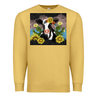 Antique Gold cow cactus and sunflower Premium Sweatshirt - AdoDesignShop