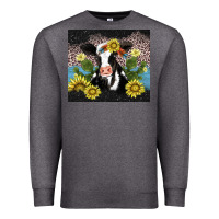 Charcoal Heather cow cactus and sunflower Premium Sweatshirt - AdoDesignShop