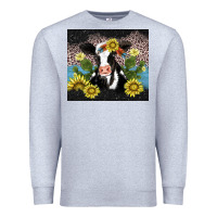 Heather Grey cow cactus and sunflower Premium Sweatshirt - AdoDesignShop