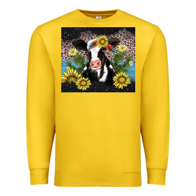 Cow Cactus And Sunflower Premium Sweatshirt by AdoDesignShop | Teevron