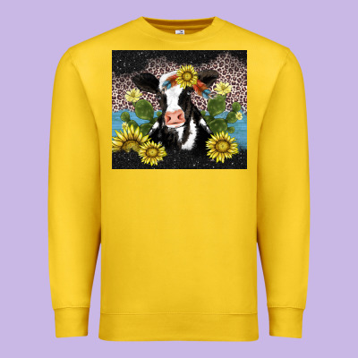 Cow Cactus And Sunflower Premium Sweatshirt Designed By Adodesignshop