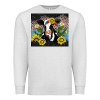 Oatmeal Heather cow cactus and sunflower Premium Sweatshirt - AdoDesignShop