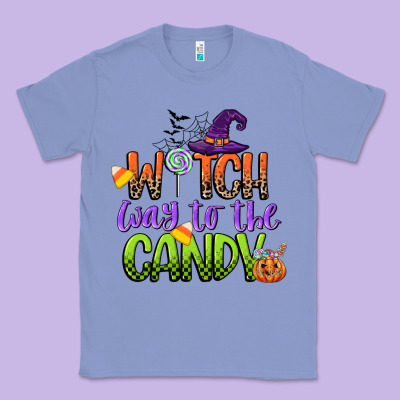 Witch Way To The Candy Classic Tee Designed By Cowgirlartshop