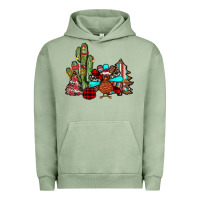 Pigment Oil Green christmas turkey Urban Hoodie - JahusDesignShop