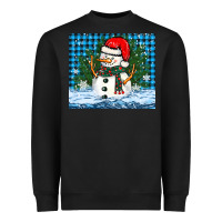 Black snowy christmas snowman Heavyweight Sweatshirt - BarkalooDesign