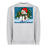 Heather Grey snowy christmas snowman Heavyweight Sweatshirt - BarkalooDesign