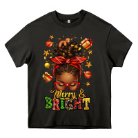 Asphalt merry and bright christmas afro messy bun Heavy Core Tee - texasbilliewilder