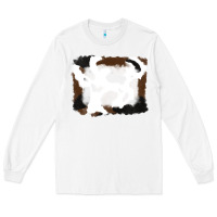 White cowhide frames background Long Sleeve Tee - RanaPortraitStore