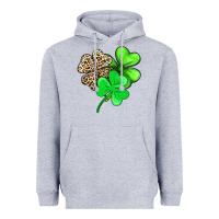 Heather Grey three clover Heavyweight Hoodie - AdoDesignShop