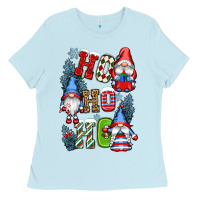 Baby Blue ho ho ho gnomes Ladies Tee - CowGirlArtShop