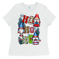 White ho ho ho gnomes Ladies Tee - CowGirlArtShop