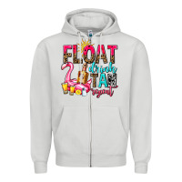 Dove Grey float drink tan repeat Zipper Hoodie - AdoDesignShop