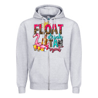 Heather Grey float drink tan repeat Zipper Hoodie - AdoDesignShop