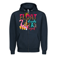 Navy float drink tan repeat Zipper Hoodie - AdoDesignShop