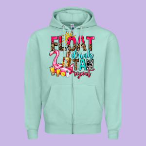 Float Drink Tan Repeat Zipper Hoodie Designed By Adodesignshop