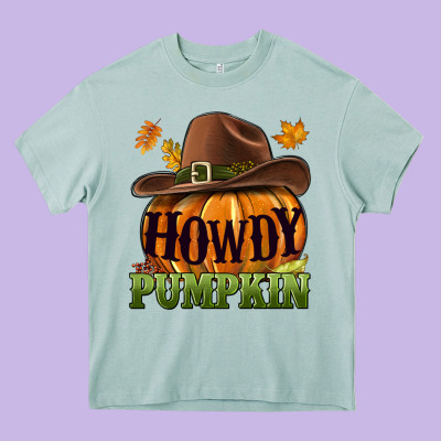 Howdy Pumpkin Heavy Core Tee Designed By Nancycooperartshop