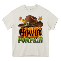 Cream Howdy pumpkin Heavy Core Tee - NancyCooperArtShop