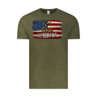 Vintage Olive God Bless America Distressed Flag Vintage Tee - Jasminsmagicworld