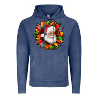 Vintage Denim santa claus with sunflower christmas bbs Vintage Hoodie - BundleAndBundleShop