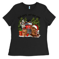 Black dear santa just send cows Ladies Tee - CowGirlArtShop
