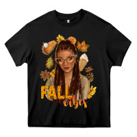 Black Fall vibes afro woman Heavy Core Tee - NancyCooperArtShop