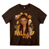 Chocolate Brown Fall vibes afro woman Heavy Core Tee - NancyCooperArtShop