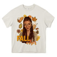Cream Fall vibes afro woman Heavy Core Tee - NancyCooperArtShop