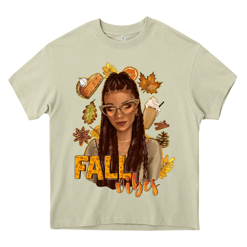 Fall Vibes Afro Woman Heavy Core Tee by NancyCooperArtShop | Teevron