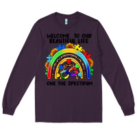 Plum Autism rainbow Long Sleeve Tee - FaDigitalArtStudio
