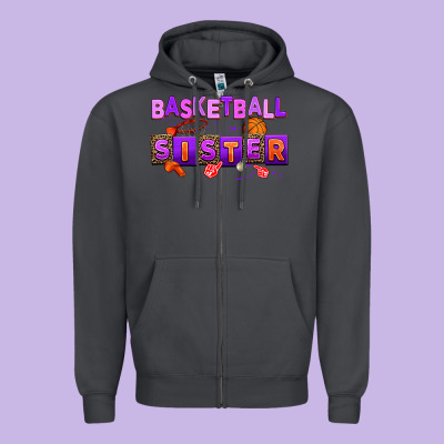 Basketball Sıster Zipper Hoodie Designed By Adodesignshop