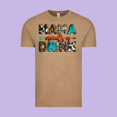 Mama Needs A Drink Vintage Tee Designed By Oliviacreatesart