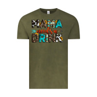 Vintage Olive mama needs a drink Vintage Tee - OliviaCreatesArt