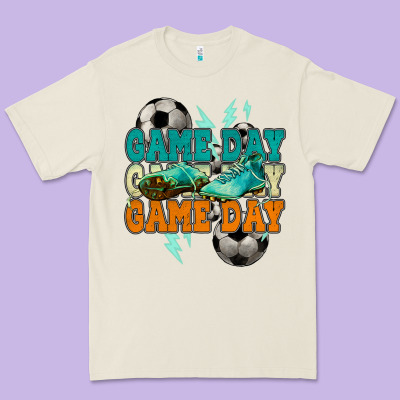 Game Day Lightning Bolt Soccer Premium Tee Designed By Howdyjamesfarm