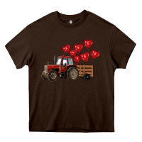 Chocolate Brown farm tractor Heavy Core Tee - RanaPortraitStore