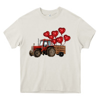 Cream farm tractor Heavy Core Tee - RanaPortraitStore