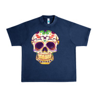 Navy Cinco de mayo skull Urban Heavy Tee - FaDigitalArtStudio