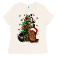 Bone heifer cow gnomies christmas tree Ladies Tee - CowGirlArtShop