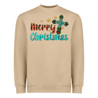 Mushroom merry christmas turquoise gemstones cross Heavyweight Sweatshirt - BarkalooDesign
