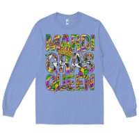 Colony Blue Mardi Gras Queen Long Sleeve Tee - BundleAndBundleShop