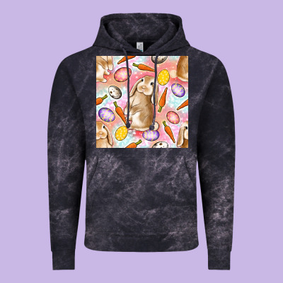 Happy Easter Bunny Seamless Pattern Vintage Hoodie Designed By Bundleandbundleshop