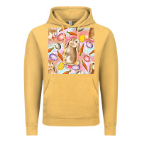 Vintage Mustard Happy Easter Bunny Seamless Pattern Vintage Hoodie - BundleAndBundleShop