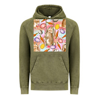 Vintage Olive Happy Easter Bunny Seamless Pattern Vintage Hoodie - BundleAndBundleShop