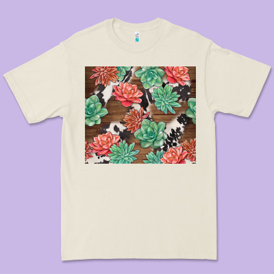 Succulents And Cowhide Premium Tee Designed By Tumblerdesignbyshophia