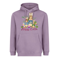 Easter Bunny Family Wıth Carrots And Eggs Heavyweight Hoodie | Teevron