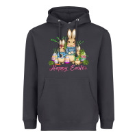 Smoke easter bunny family wıth carrots and eggs Heavyweight Hoodie - AdoDesignShop