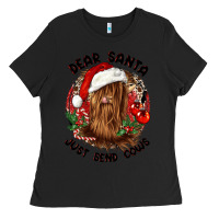 Black dear santa just send cows Ladies Tee - CowGirlArtShop